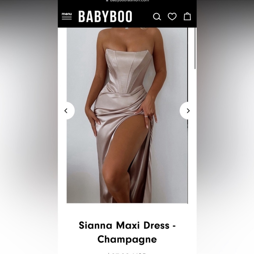 Champagne strapless dress